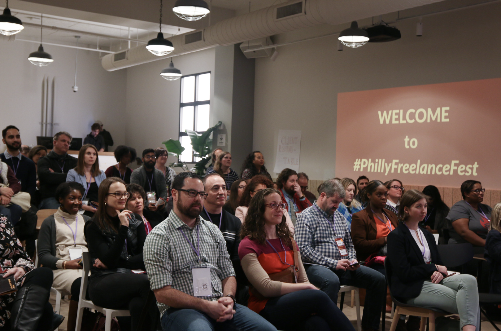 Seated audience at first Philly Freelance Fest